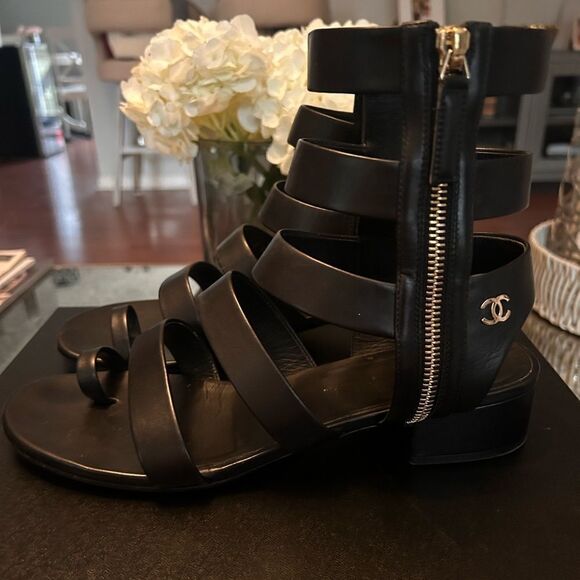 Chanel Calfskin Gladiator Sandals - Picture 5 of 10